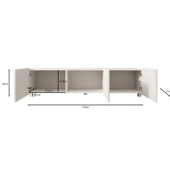 Kenderes - TV-Meubel - Wit - 150x41x38 cm