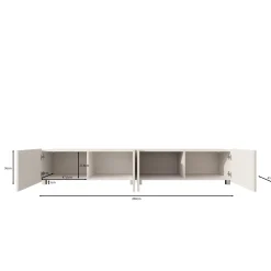 Kenderes - TV-Meubel - Zwart - 200x41x38 cm