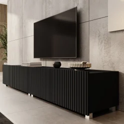 Kenderes - TV-Meubel - Zwart - 200x41x38 cm
