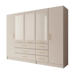 Komodo - Kledingkast met 5 deuren - Beige - 250x61x201 cm