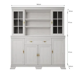 Kresto - Buffetkast - Wit/eiken - 168x40x197 cm