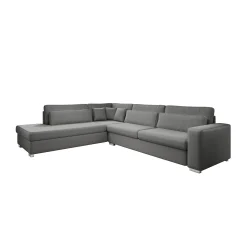 Kristina - Hoekbank 5-zits - Grijs velvet - Links - 320x245x88 cm