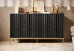 Ladekast Navil 2 - Zwart - 154x39x91 cm