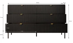 Ladekast Navil - Zwart - 154x39x91 cm