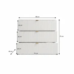 Ladekast Tavares - Zwart - 80 cm