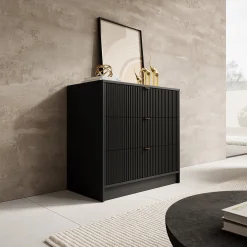 Ladekast Tavares - Zwart - 80 cm