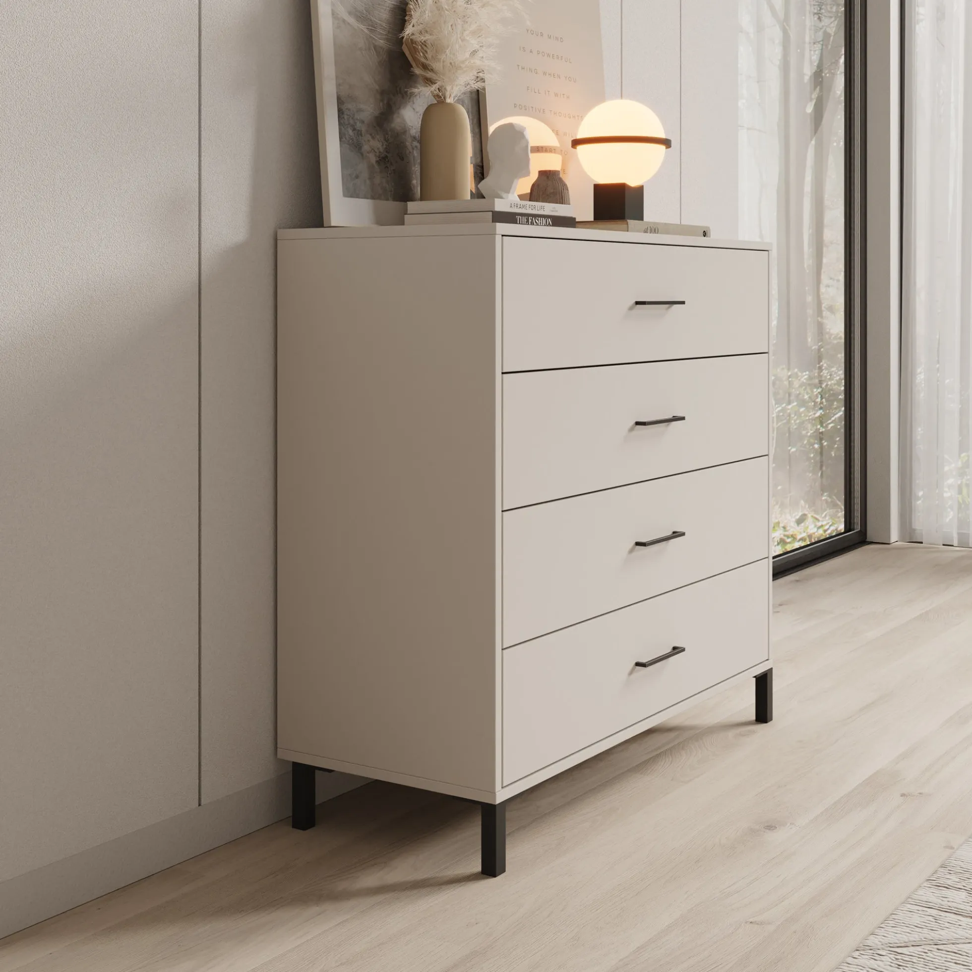 Ladekast Vidor - Beige - 93x40x90 cm