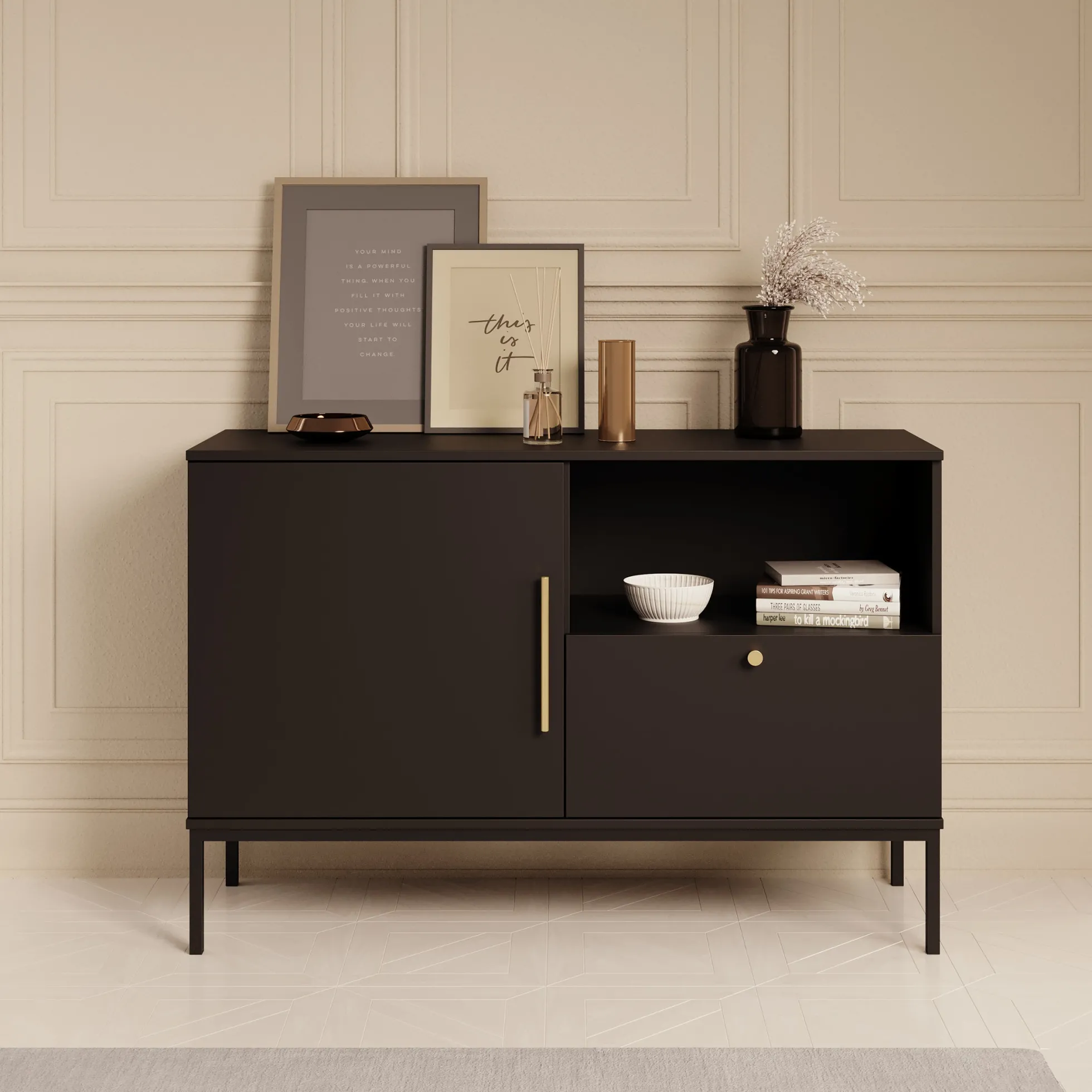 Lagos - Dressoir - Zwart - 120x40x80 cm