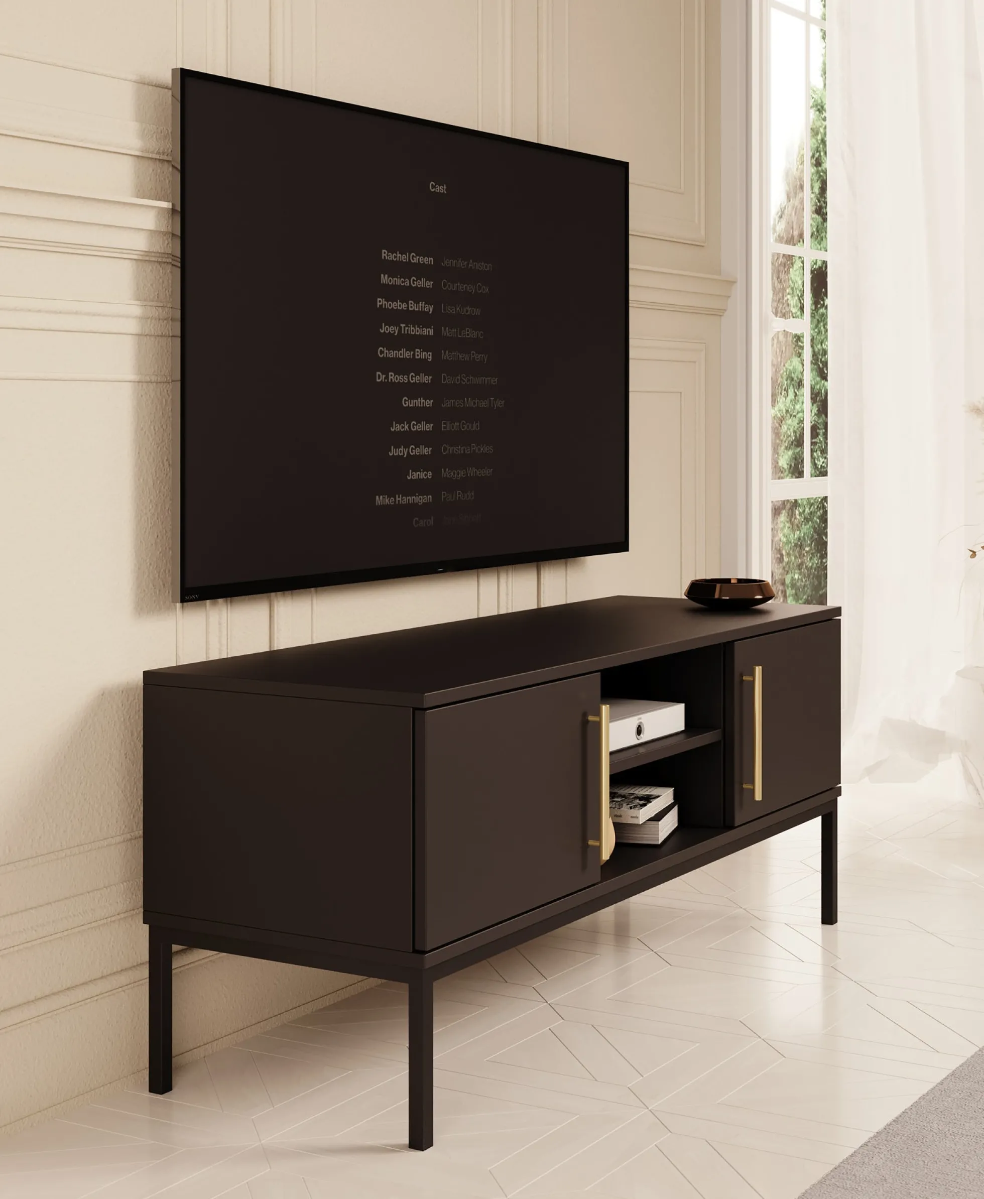 Lagos - TV-Meubel met 2 deuren - Zwart - 120 cm