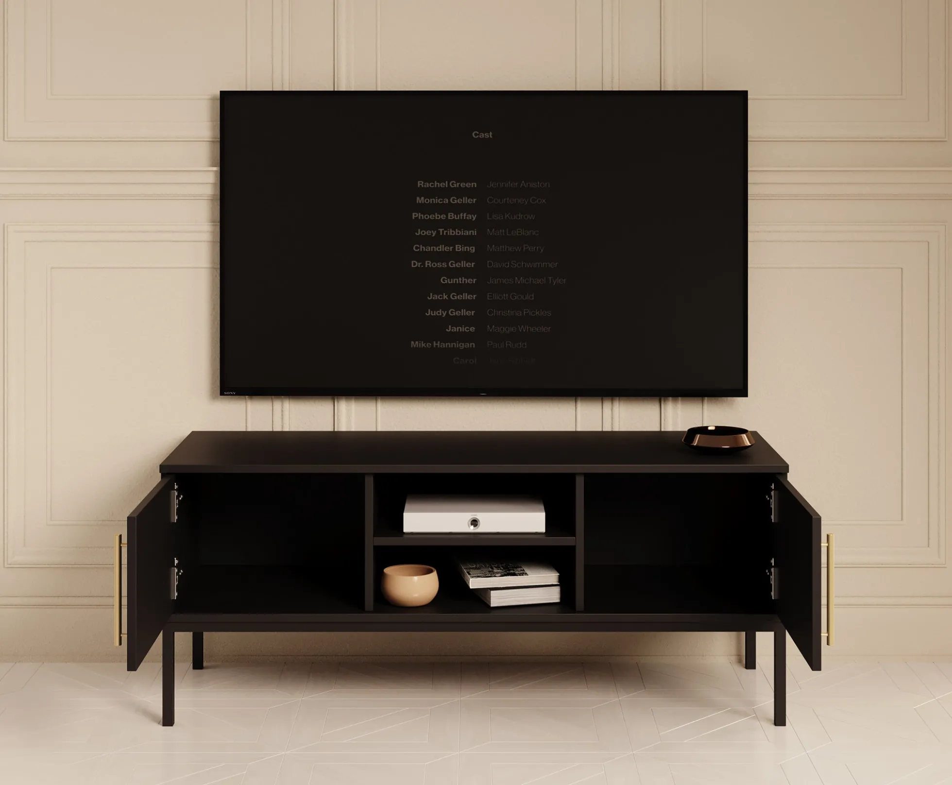 Lagos - TV-Meubel met 2 deuren - Zwart - 120 cm
