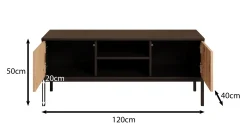 Lagos - TV-Meubel met 2 deuren - Zwart - 120 cm