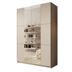Landon - Kledingkast met schuifdeuren - Beige - 150x58x218 cm