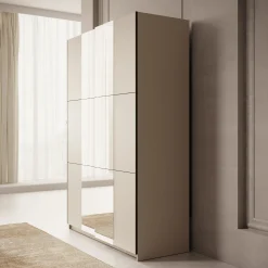 Landon - Kledingkast met schuifdeuren - Beige - 150x58x218 cm
