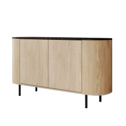 Lauran - Dressoir - Eiken/Zwart - 138x40x75 cm