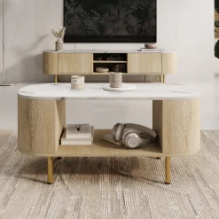 Lauran - Salontafel - Eiken/Wit - 100x51x45 cm