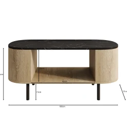 Lauran - Salontafel - Eiken/Zwart - 100x51x45 cm