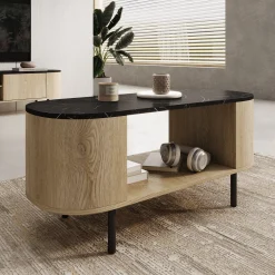 Lauran - Salontafel - Eiken/Zwart - 100x51x45 cm