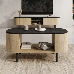Lauran - Salontafel - Eiken/Zwart - 100x51x45 cm
