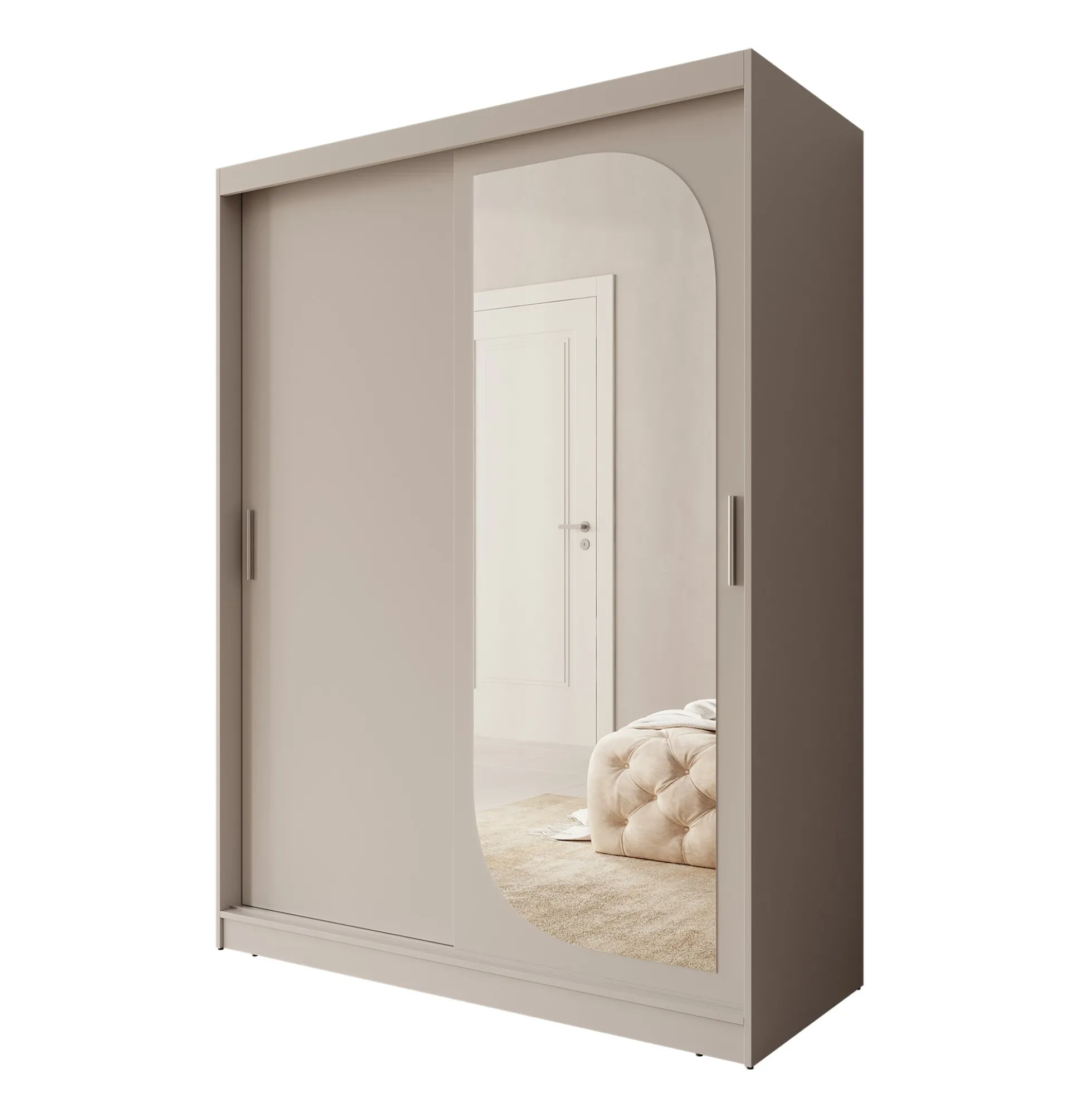 Lava - Kledingkast met 2 schuifdeuren - Beige - 150x62x200 cm