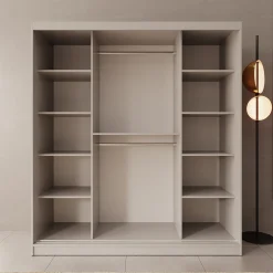Lava - Kledingkast met 2 schuifdeuren - Beige - 180x62x200 cm