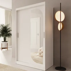 Lava - Kledingkast met 2 schuifdeuren - Wit - 120x62x200 cm