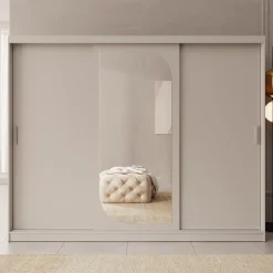 Lava - Kledingkast met 3 schuifdeuren - Beige - 250x62x200 cm