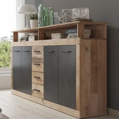 Lavina - Dressoir - Grijs/old wood - 190x32x96 cm