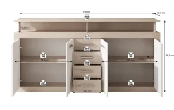 Lavina - Dressoir - Old wood/antraciet - 190x32x96 cm