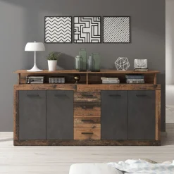 Lavina - Dressoir - Old wood/antraciet - 190x32x96 cm