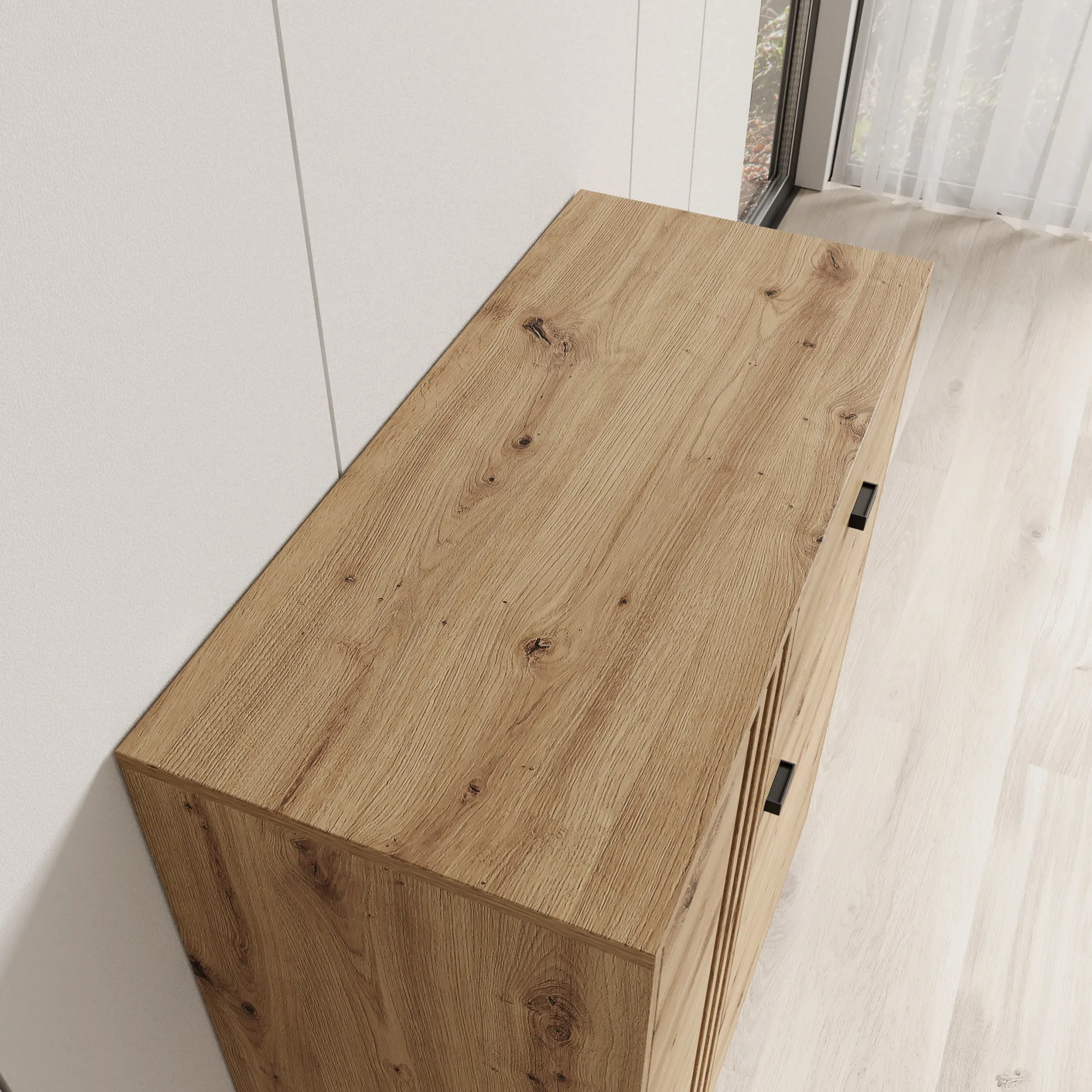 Lazuli - Schoenenkast - Eikenpatroon - 87x40x110 cm
