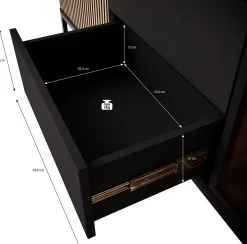 Legend 2 - Dressoir - Zwart/eiken - 154x39x83 cm
