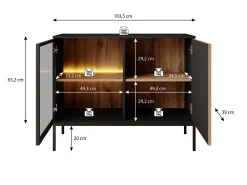 Legend - Dressoir - Zwart/eiken - 104x39x83 cm