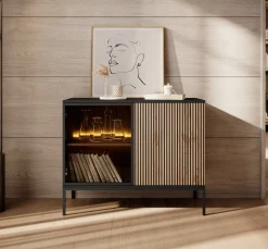 Legend - Dressoir - Zwart/eiken - 104x39x83 cm