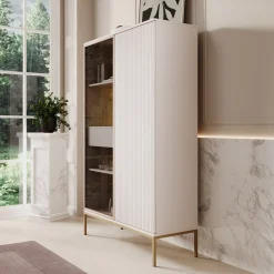 Legend - Vitrinekast - Beige - 104x39x166 cm
