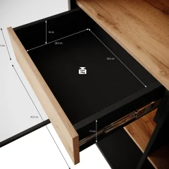 Legend - Vitrinekast - Zwart/eiken - 104x39x166 cm
