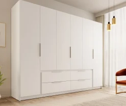 Leipzig - Kledingkast 6-deurs - Wit - 270x59x211 cm