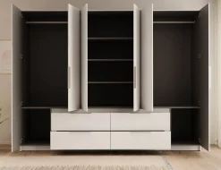 Leipzig - Kledingkast 6-deurs - Wit - 270x59x211 cm