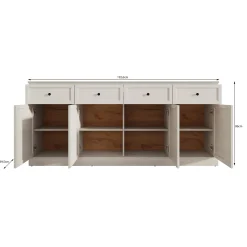 Leroy - Dressoir - Zwart - 193x40x86 cm