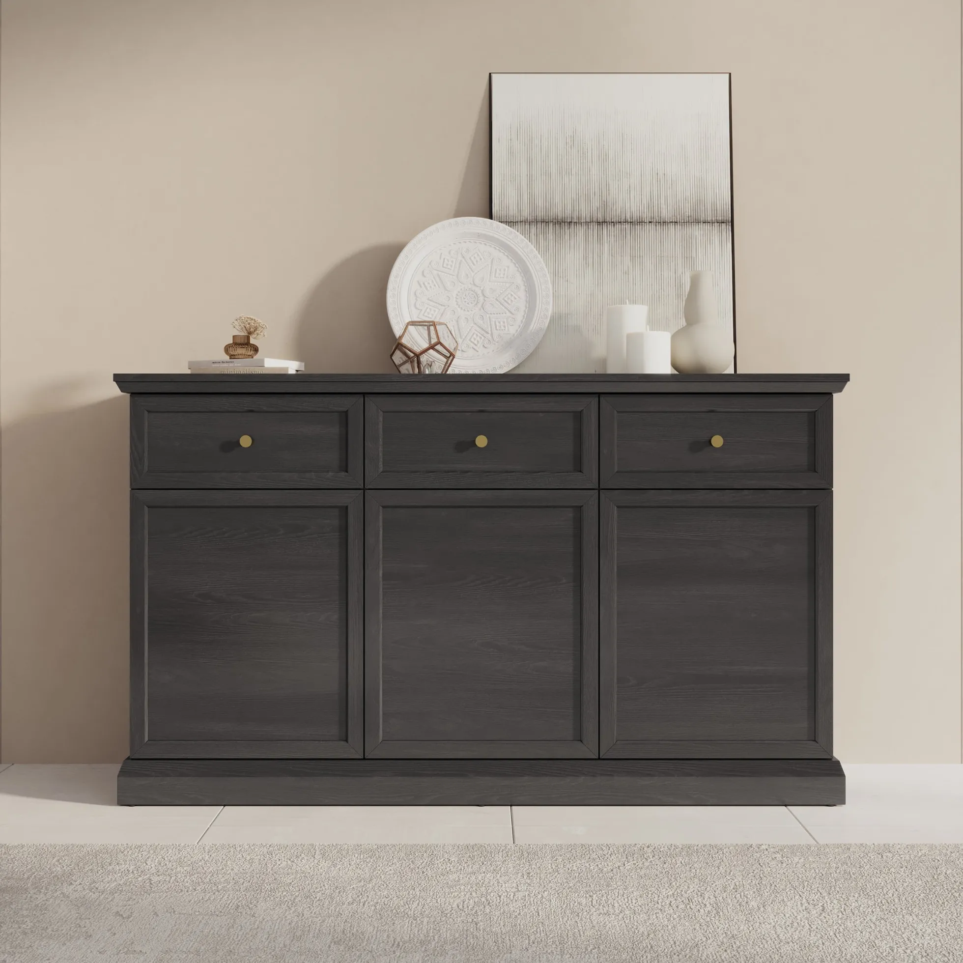 Leroy - Dressoir - Zwart - 146x40x86 cm