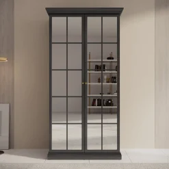 Leroy - Kledingkast 2-deurs - Zwart/eiken - 102x56x199 cm