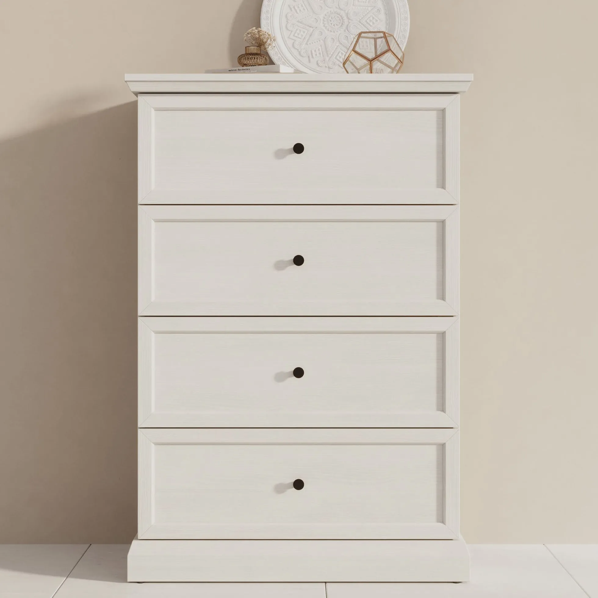 Leroy - Ladekast - Wit eiken - 75x40x110 cm