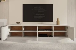 Leroy - TV-Meubel - Wit eiken - 206 cm