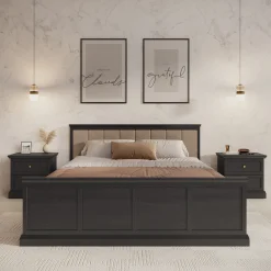 Leroy - Tweepersoonsbed - Zwart - 160x200 cm
