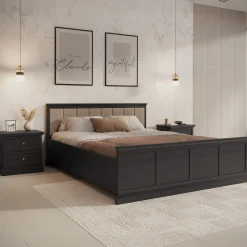 Leroy - Tweepersoonsbed - Zwart - 160x200 cm