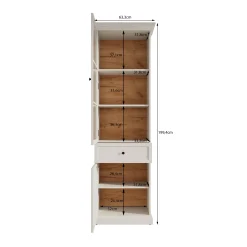 Leroy - Vitrinekast - Wit - 63x41x199 cm