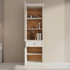 Leroy - Vitrinekast - Wit - 63x41x199 cm