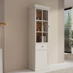 Leroy - Vitrinekast - Wit - 63x41x199 cm