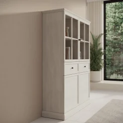 Leroy - Vitrinekast - Wit - 114x40x161 cm