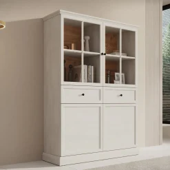 Leroy - Vitrinekast - Wit - 114x40x161 cm