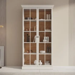 Leroy - Vitrinekast - Wit - 102x41x199 cm